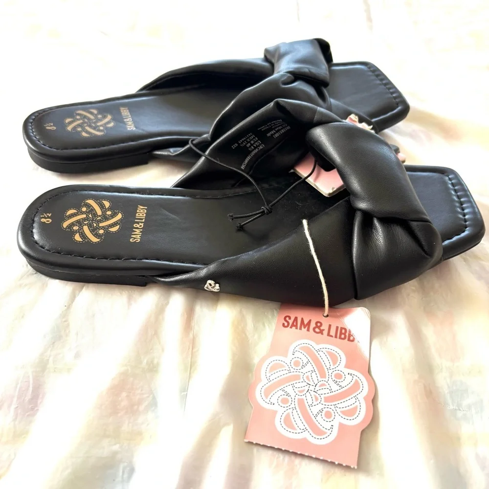 NWT Sam & Libby Black Sandals Slip On SZ 8.5 - Picture 2 of 11